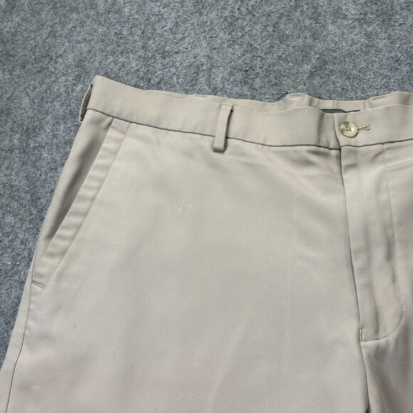 Peter Millar Salem Performance Golf Shorts Men 38 Beige Khaki 9" Classic Fit b97 - Picture 2 of 16